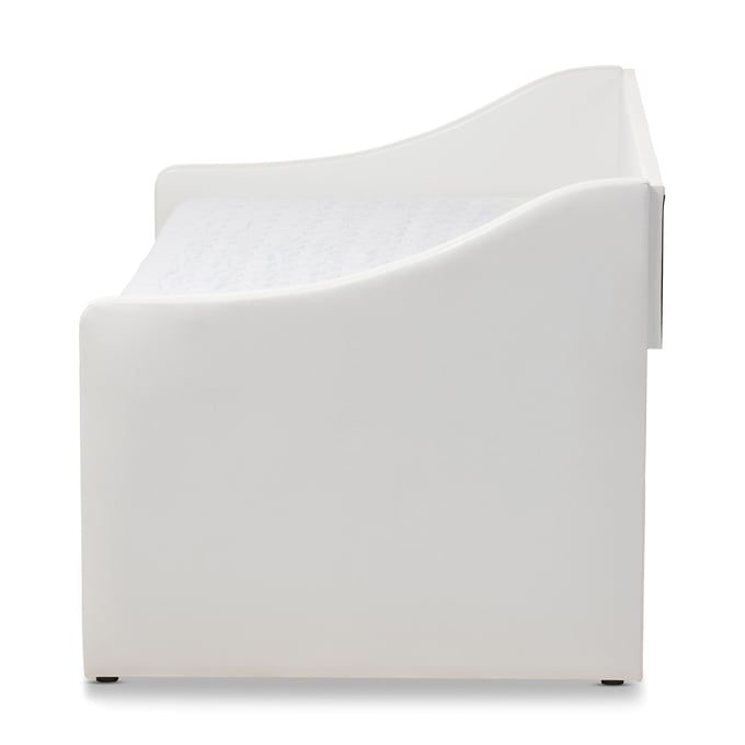 Baxton Studio Barnstorm White Faux Leather Upholstered Daybed with