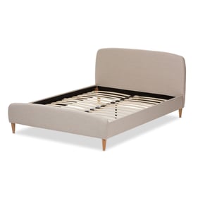 Baxton Studio Mia Light Beige Fabric Upholstered Full Platform Bed