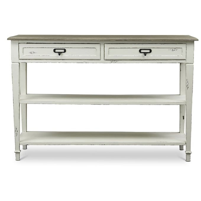 Baxton Studio Dauphine White 2 Drawers Accent Console Table BAX-CHR9VM-M-B-CA