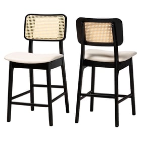 2 Baxton Studio Dannon Cream Black Counter Stools