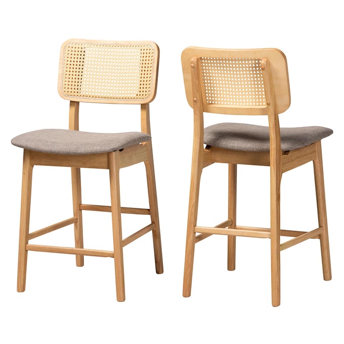 2 Baxton Studio Dannon Grey Natural Oak Counter Stools BAX-CS001P-NTRLOAKLGRY-PC-2PK