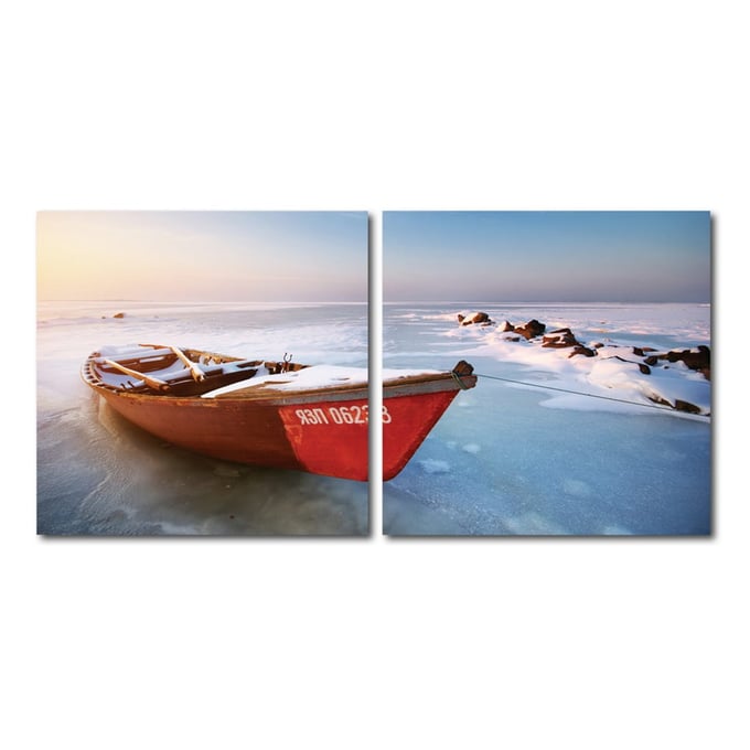 Baxton Studio Seasonal Seashore Mounted Photography Print Diptych BAX-DE-3071AB