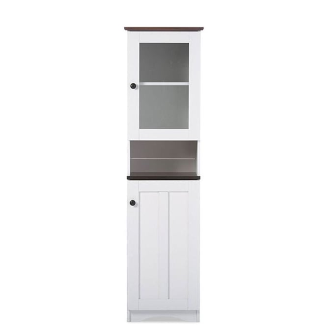 Baxton Studio Lauren White Wood Buffet and Hutch Kitchen Cabinet