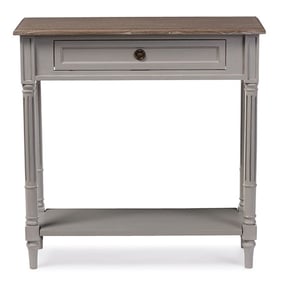 Baxton Studio Edouard Grey Light Brown Wood Console Table