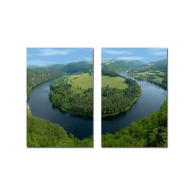 Baxton Studio Canvas Wraparound Waterway Mounted Photography Print Diptych