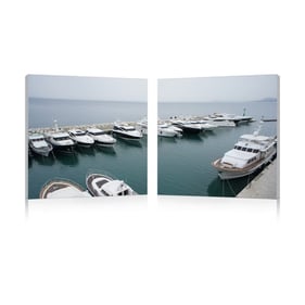 Baxton Studio Yacht Congregation Mounted Photography Print Diptych