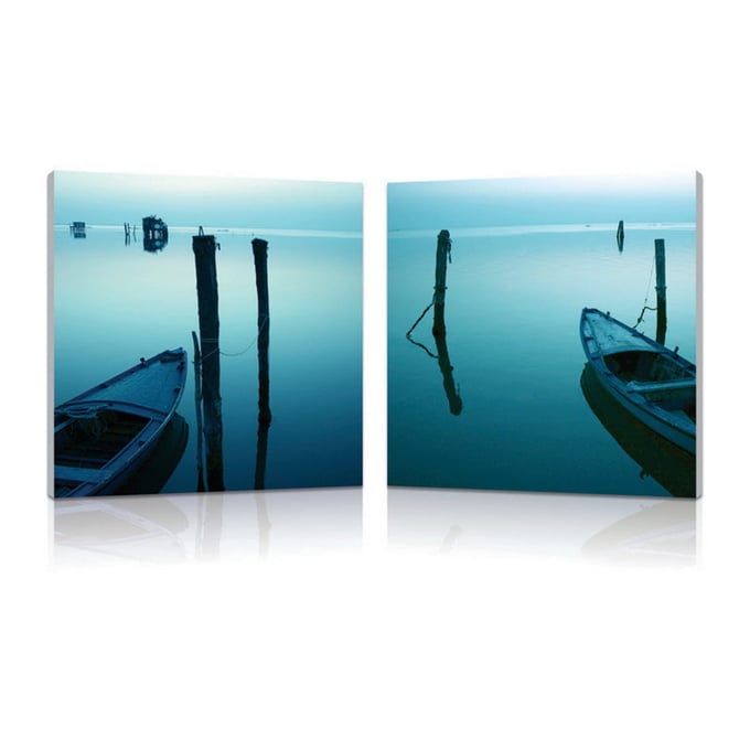 Baxton Studio Idle Shore Mounted Photography Print Diptych BAX-FL-1004AB