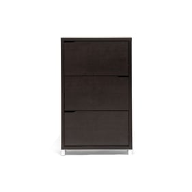 Baxton Studio Simms Dark Brown Wood Shoe Cabinet