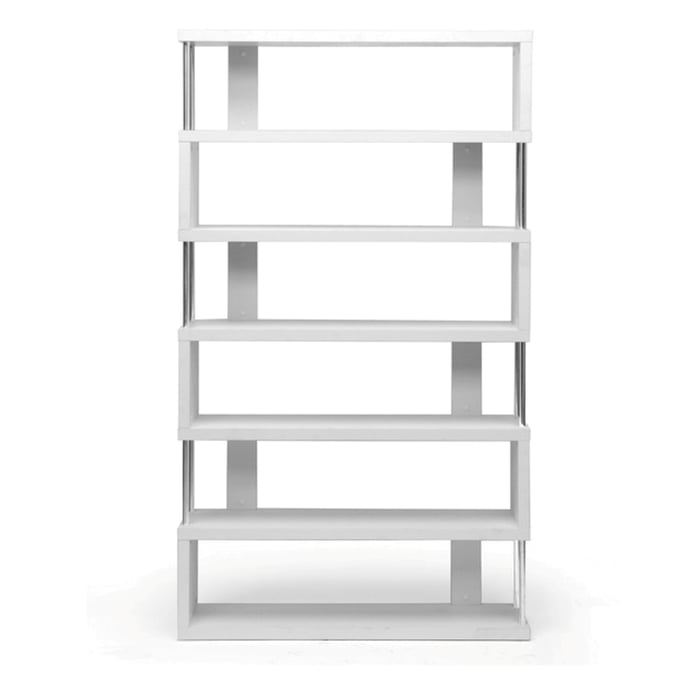 Baxton Studio Barnes White 6 Shelves Bookcase BAX-FP-6D-WHITE