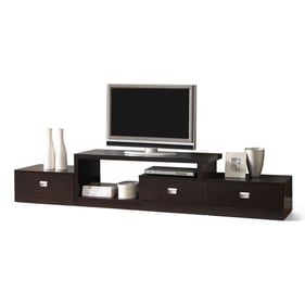 Baxton Studio Marconi Dark Brown Asymmetrical 3 Drawers TV Stand