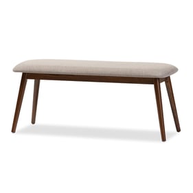 Baxton Studio Flora Light Grey Fabric Dining Bench