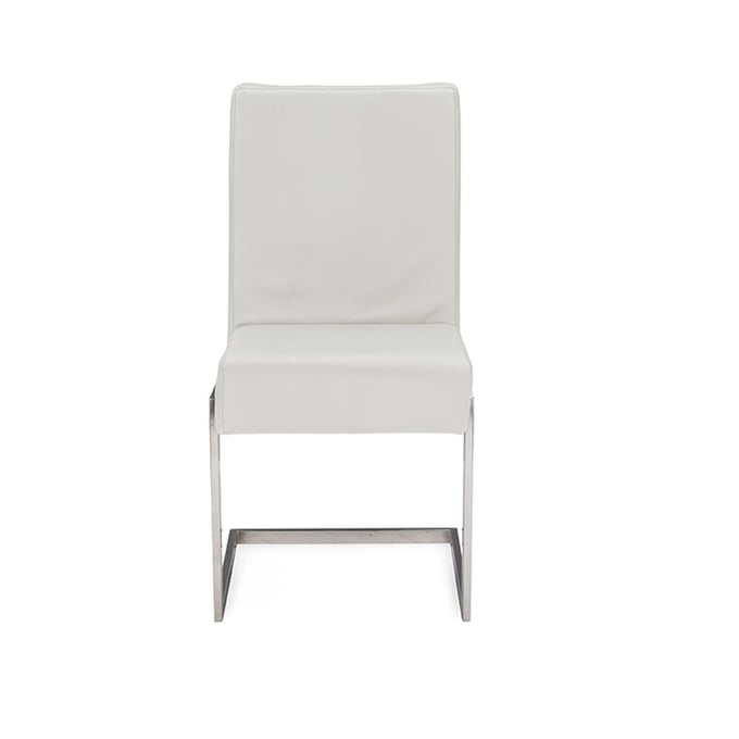 2 Baxton Studio Toulan White Faux Leather Upholstered Dining Chairs BAX-GY-180714-WHITE