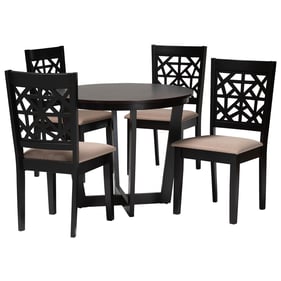 Baxton Studio Jamie Beige Dark 5pc Dining Set