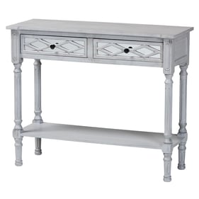 Baxton Studio Gellert Grey Mirror 2 Drawer Console Table