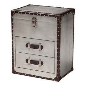 Baxton Studio Calidore Silver Black 2 Drawers End Table