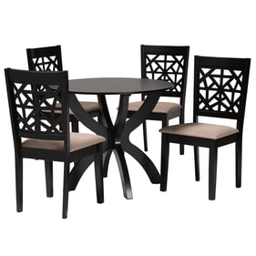 Baxton Studio Lena Beige Dark Brown 5pc Dining Set