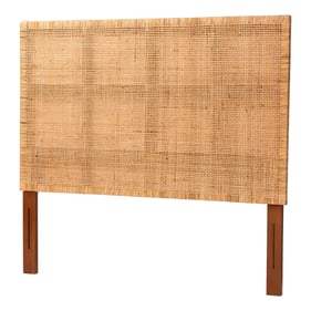 Baxton Studio Lesia Light Honey Red Teak Queen Headboard