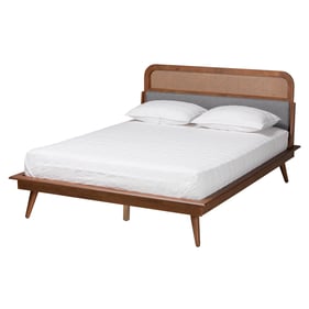 Baxton Studio Irina Grey Ash Walnut King Platform Bed