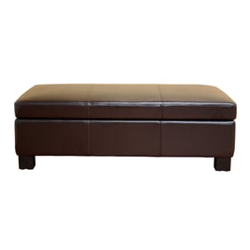 Baxton Studio Gallo Dark Brown Bonded Leather Storage Ottoman