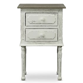 Baxton Studio Anjou White 2 Drawers Accent Night Stand