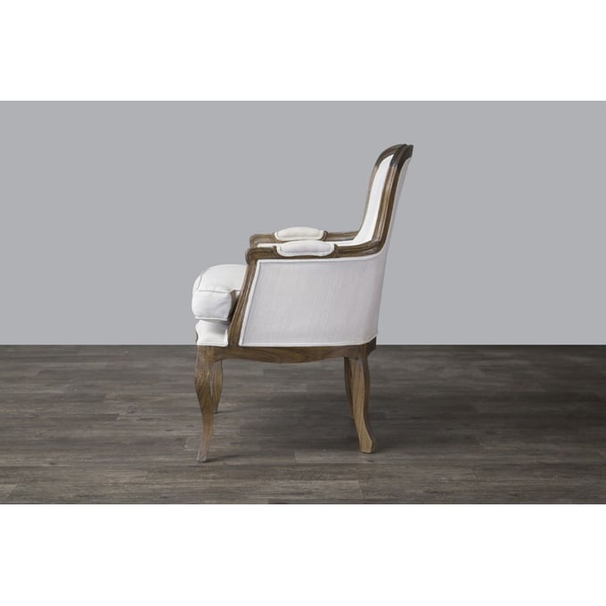 Baxton Studio Napoleon White Fabric Accent Chair The Classy Home