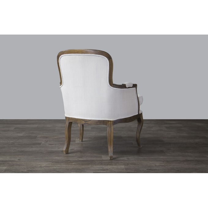 Baxton Studio Napoleon White Fabric Accent Chair The Classy Home