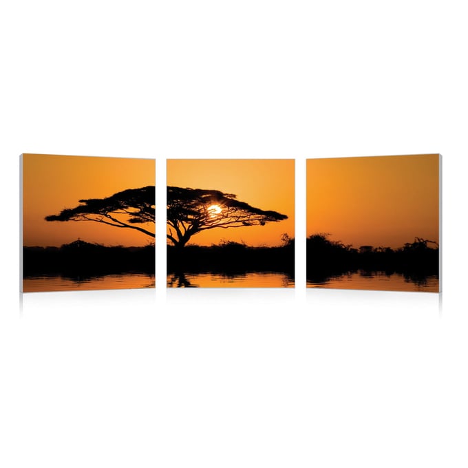 Baxton Studio Savannah Sunset Mounted Photography Print Triptych BAX-PM-0134ABC