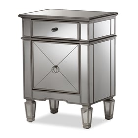 Baxton Studio Claudia Silver Mirrored End Table