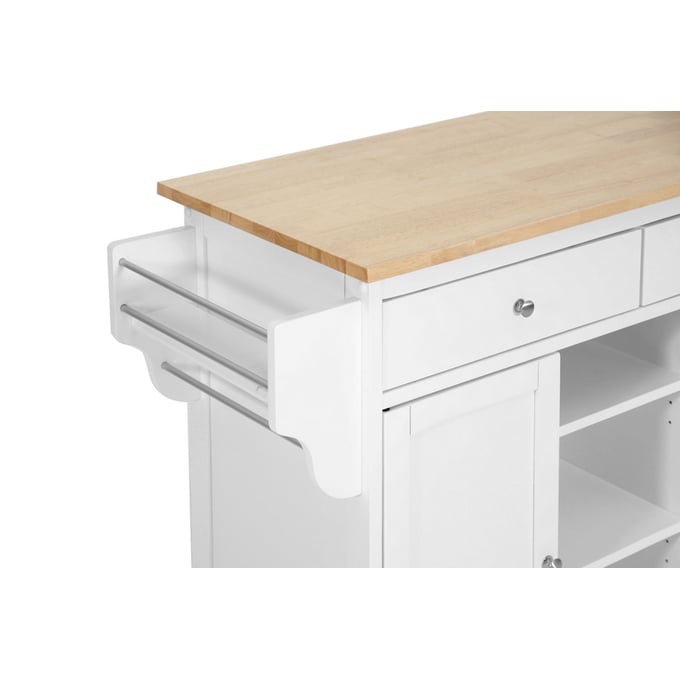 Baxton Studio Meryland White Wood Kitchen Island Cart The Classy