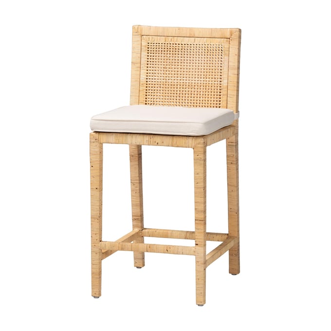 Baxton Studio Bali Pari Sofia Natural Rattan Counter Height Stool BAX-SOFIA-NATURAL-CS