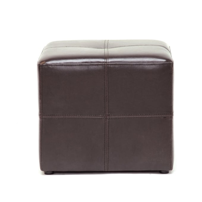 Baxton Studio Nox Dark Brown Bonded Leather Square Ottoman The