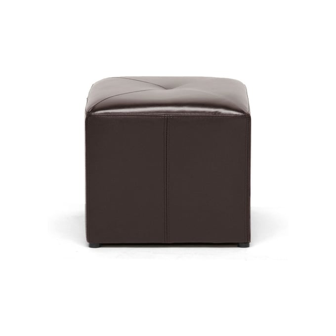 Baxton Studio Aric Dark Brown Bonded Leather Ottoman The Classy Home