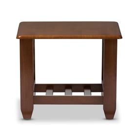 Baxton Studio Larissa Cherry Brown Living Room Occasional End Table