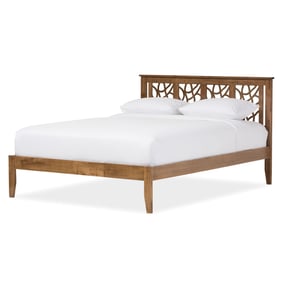 Baxton Studio Trina Walnut Brown Wood Queen Platform Bed