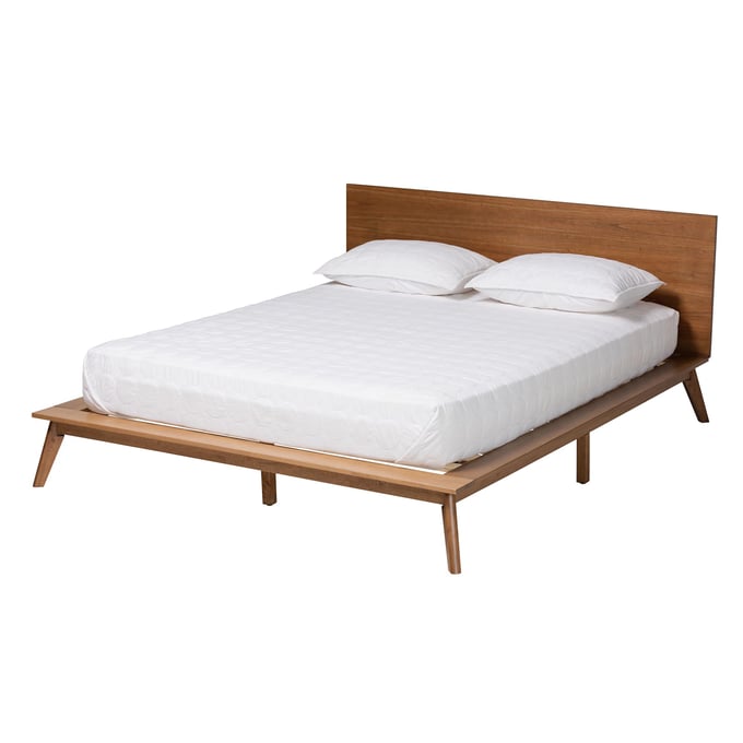 Baxton Studio Wheatley Walnut Brown King Platform Bed The Classy