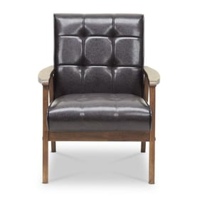 Baxton Studio Brown Faux Leather Masterpieces Club Chair