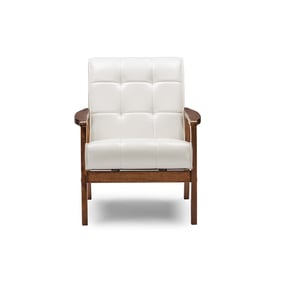 Baxton Studio White Faux Leather Masterpieces Club Chair