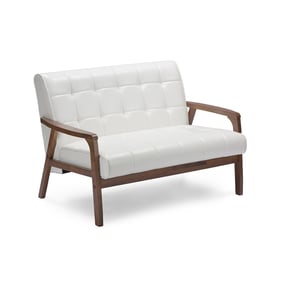 Baxton Studio White Faux Leather Masterpieces Loveseat