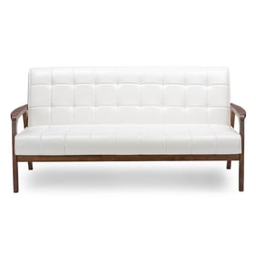 Baxton Studio White Faux Leather Masterpieces Sofa