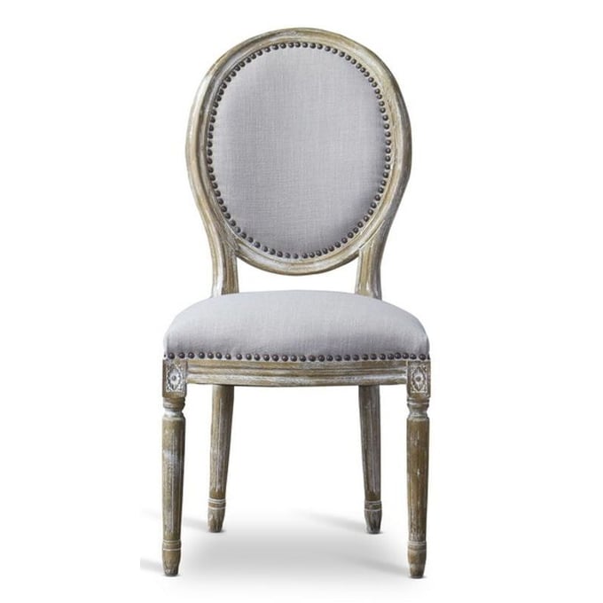 Baxton Studio Clairette Beige Fabric Round Back Accent Chair BAX-TSF-9315-BEIGE-CC