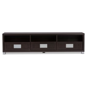 Baxton Studio Gerhardine Dark Brown 63 Inch 3 Drawers TV Stand