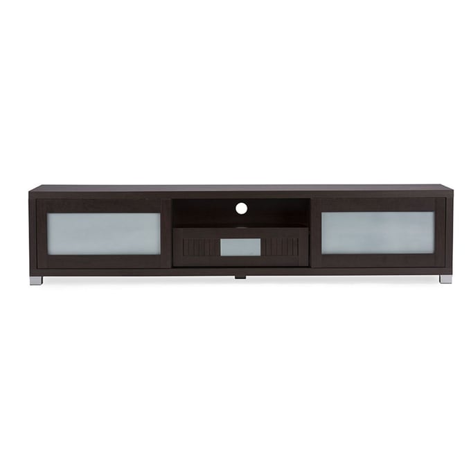 Baxton Studio Gerhardine Dark Brown Wood 70 inch TV Cabinet BAX-TV834128-WENGE