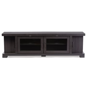 Baxton Studio Viveka Grey Dark Brown Wood 70 Inch TV Cabinet With 2 Glass D...