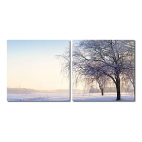 Baxton Studio Snowy Solitude Mounted Photography Print Diptych