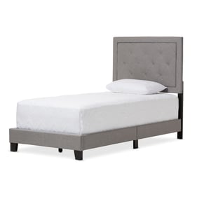 Baxton Studio Paris Grey Fabric Upholstered Twin Tufting Bed