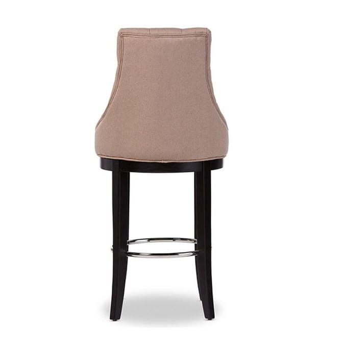 Baxton Studio Harmony Beige Fabric Upholstered Bar Stool with