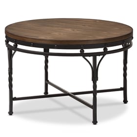 Baxton Studio Austin Antique Bronze Round Coffee Cocktail Occasional Table