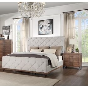 Acme Furniture Andria Reclaimed Oak Upholstered 2pc Bedroom Set With Queen ...