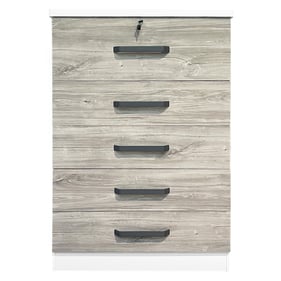 Better Home Products Xia White Gray Wood Drawer Chest