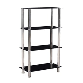 Better Home Products Jane Silver Chrome 4 Tier Shelves Bookcase